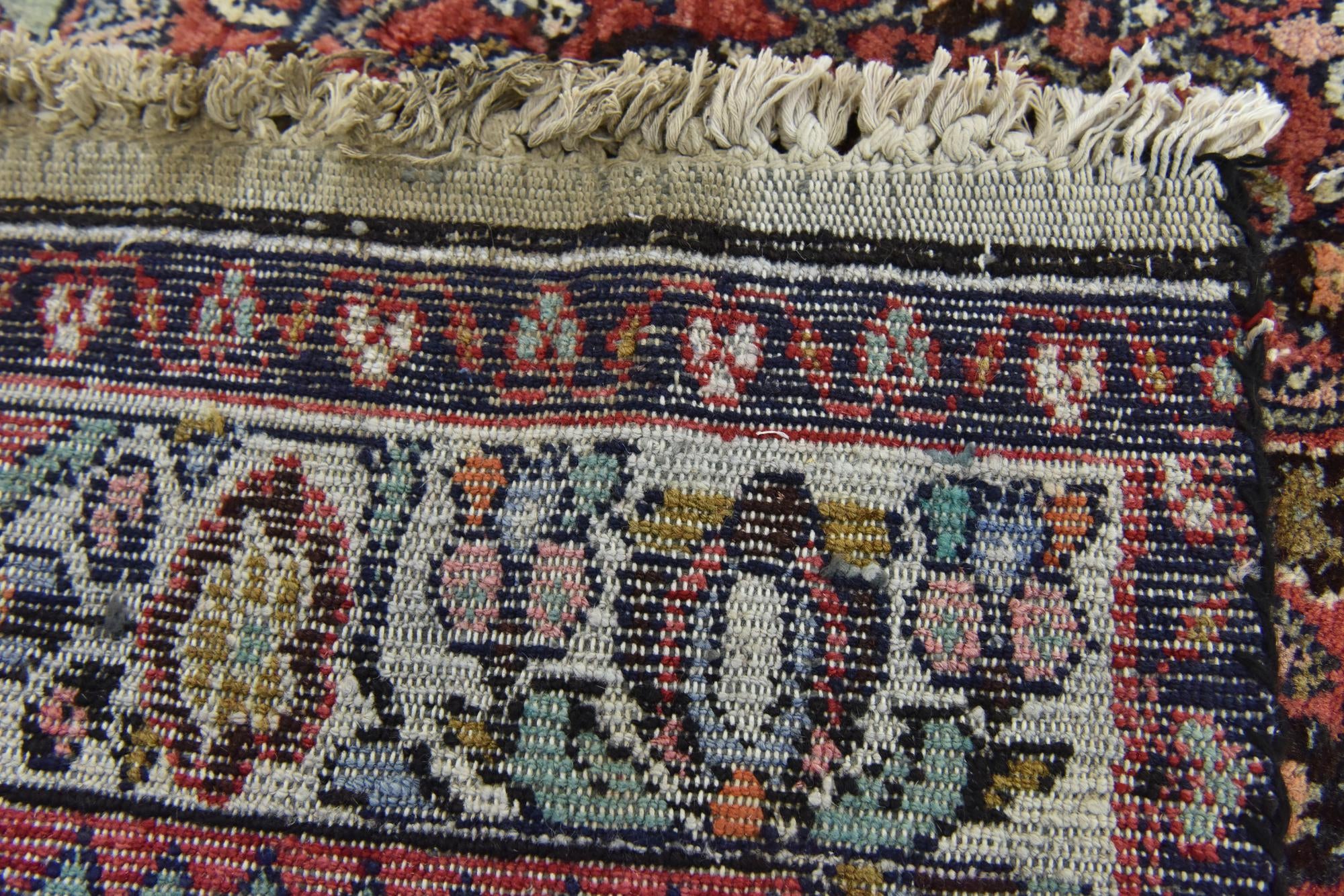 4' 3 x 10' 5 Hand Knotted Hossainabad Persian Wool Runner Rug