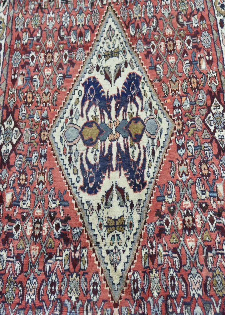 4' 3 x 10' 5 Hand Knotted Hossainabad Persian Wool Runner Rug