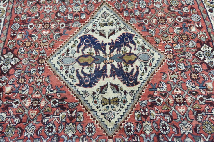 Detail image of 4' 3 x 10' 5 Hand Knotted Hossainabad Persian Wool Runner Rug