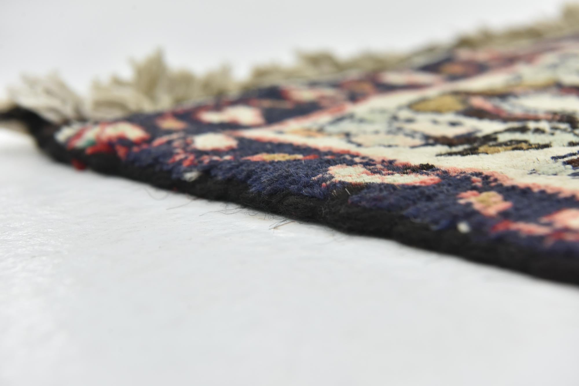 4' 3 x 10' 5 Hand Knotted Hossainabad Persian Wool Runner Rug