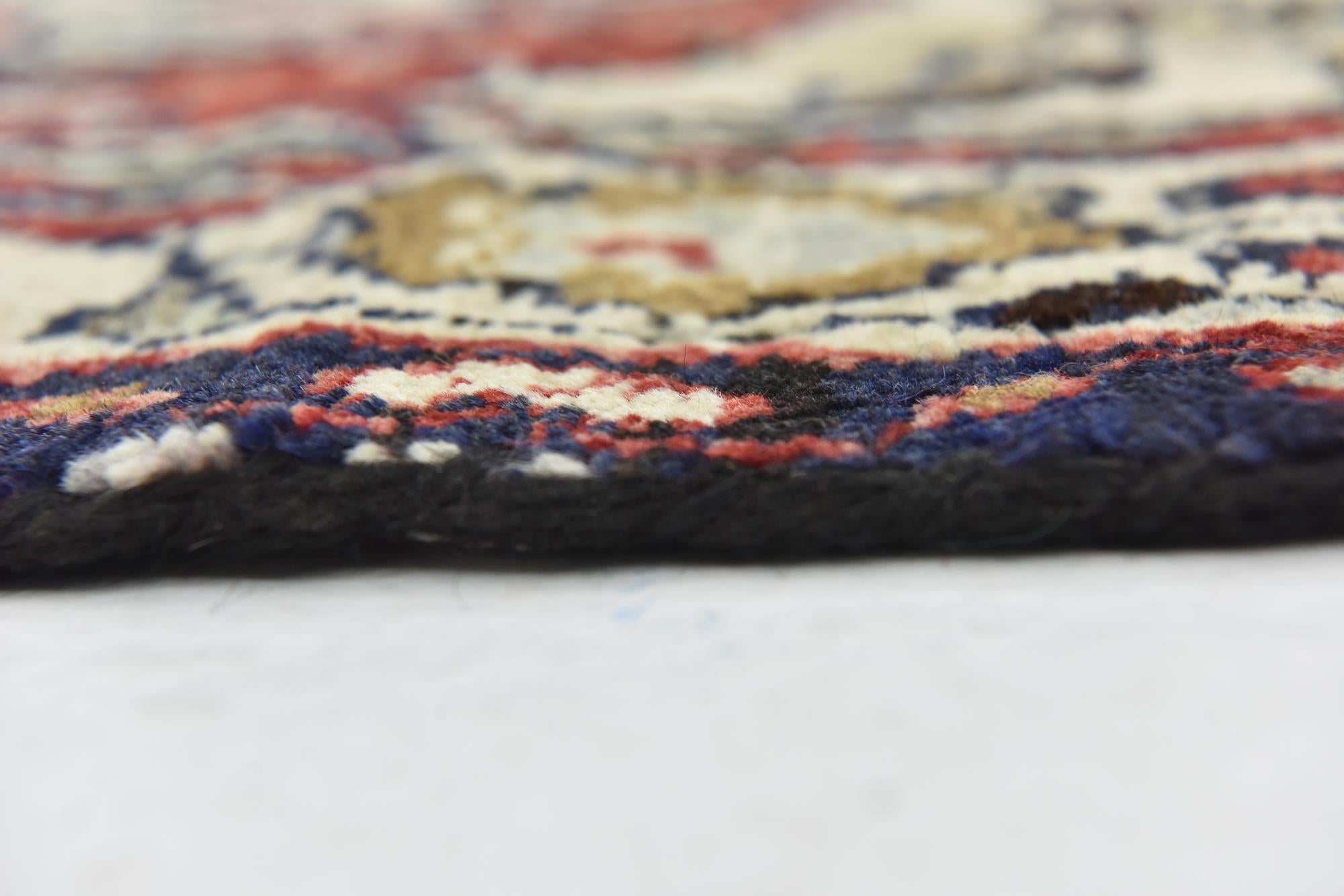 4' 3 x 10' 5 Hand Knotted Hossainabad Persian Wool Runner Rug