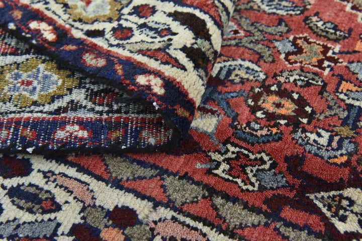 4' 3 x 10' 5 Hand Knotted Hossainabad Persian Wool Runner Rug