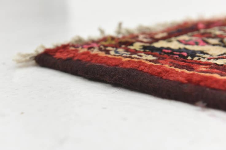 Detail image of 3' 9 x 9' 9 Hand Knotted Hossainabad Persian Wool Runner Rug