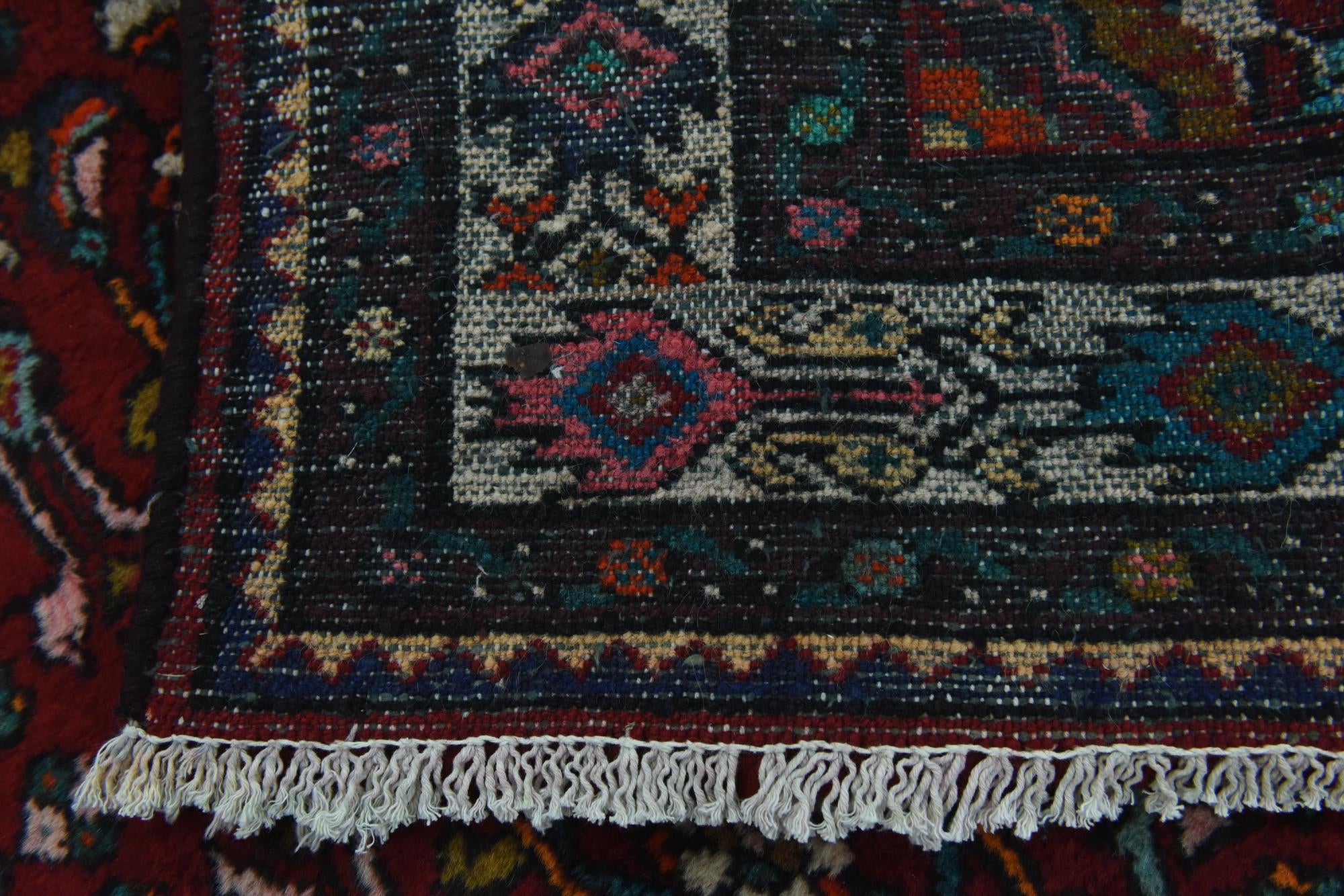 120cm x 320cm Hand Knotted Hossainabad Persian Wool Runner Rug