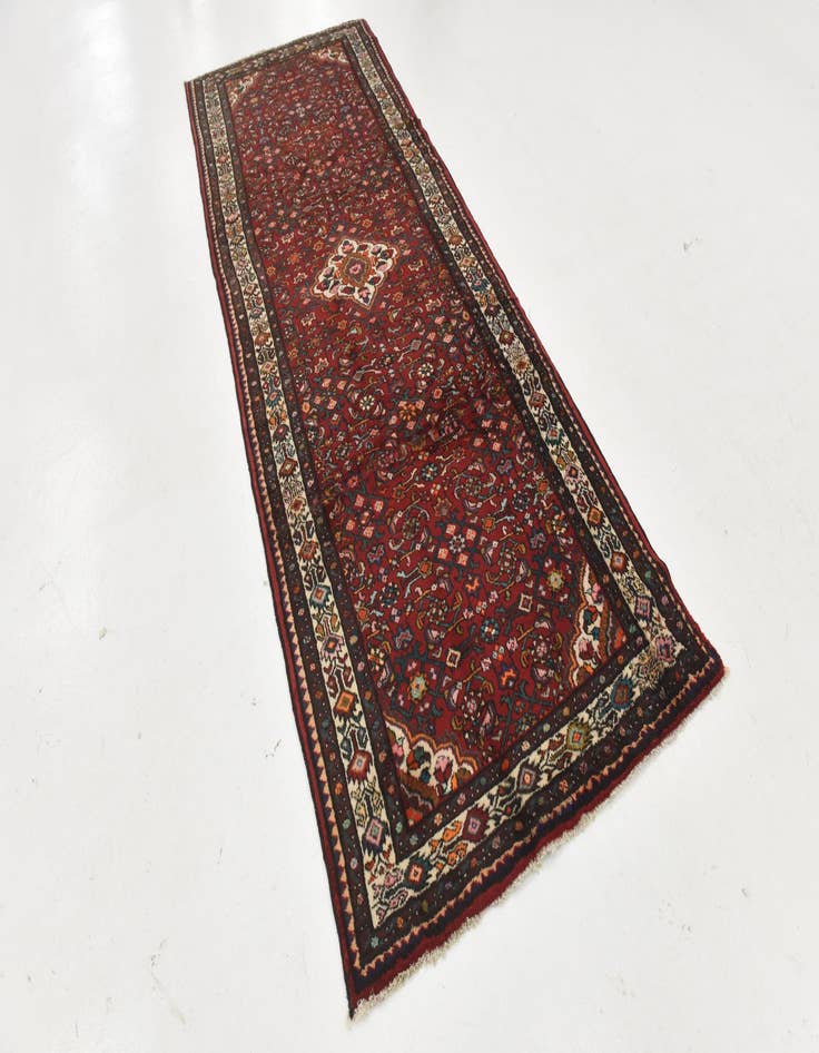 Detail image of 4' x 10' 5 Hand Knotted Hossainabad Persian Wool Runner Rug