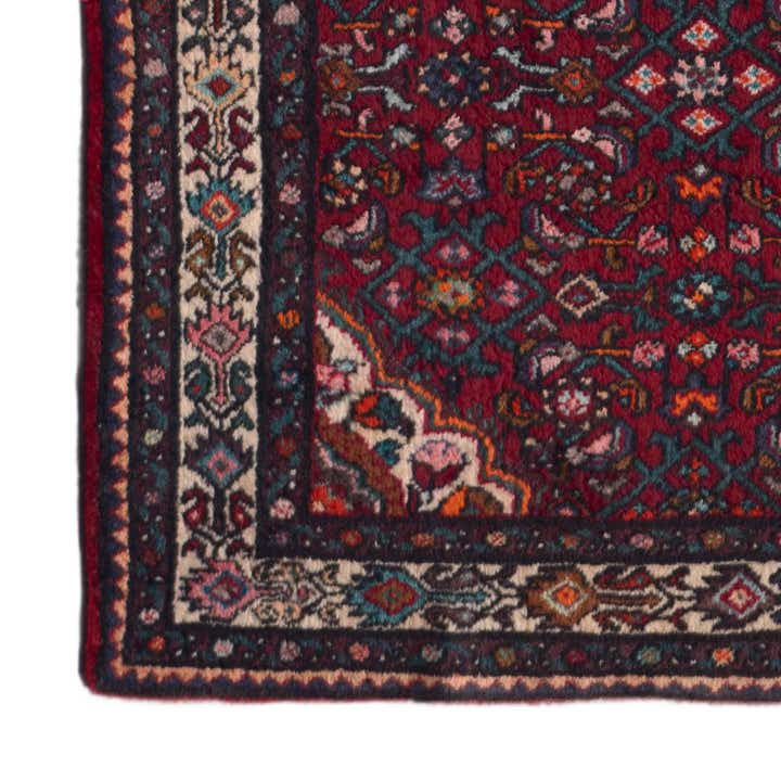 4' x 10' 5 Hand Knotted Hossainabad Persian Wool Runner Rug