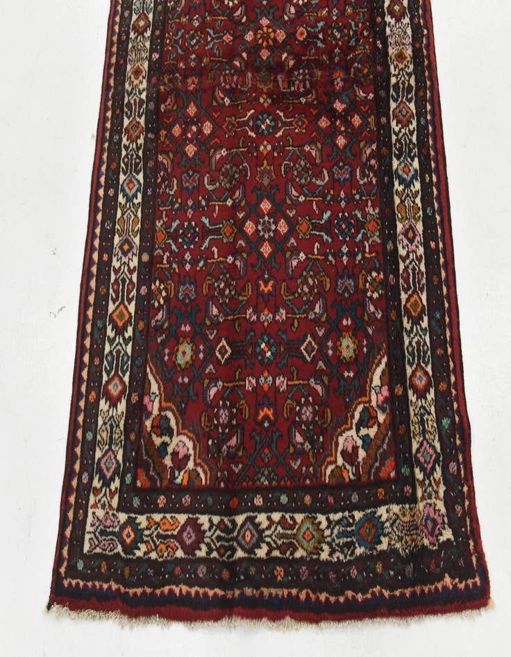 Detail image of 4' x 10' 5 Hand Knotted Hossainabad Persian Wool Runner Rug