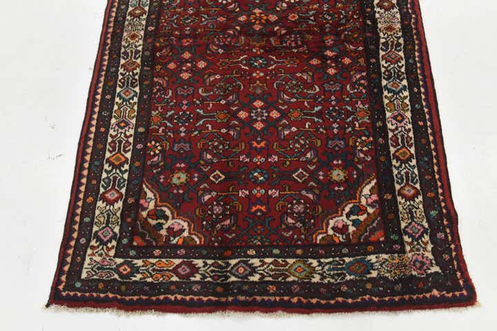 4' x 10' 5 Hand Knotted Hossainabad Persian Wool Runner Rug