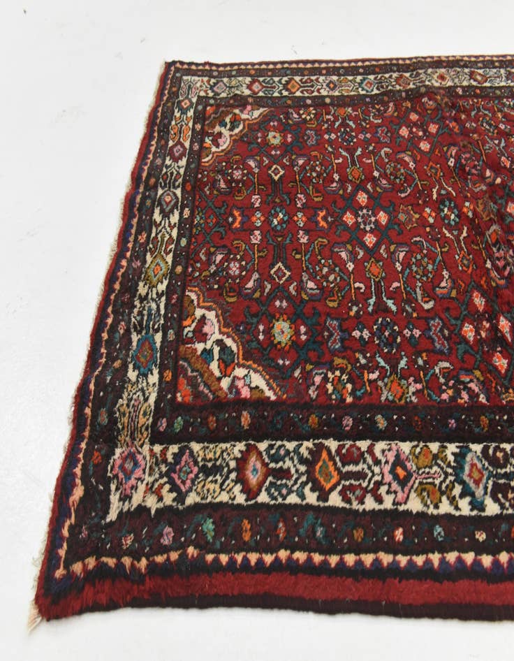 Detail image of 4' x 10' 5 Hand Knotted Hossainabad Persian Wool Runner Rug