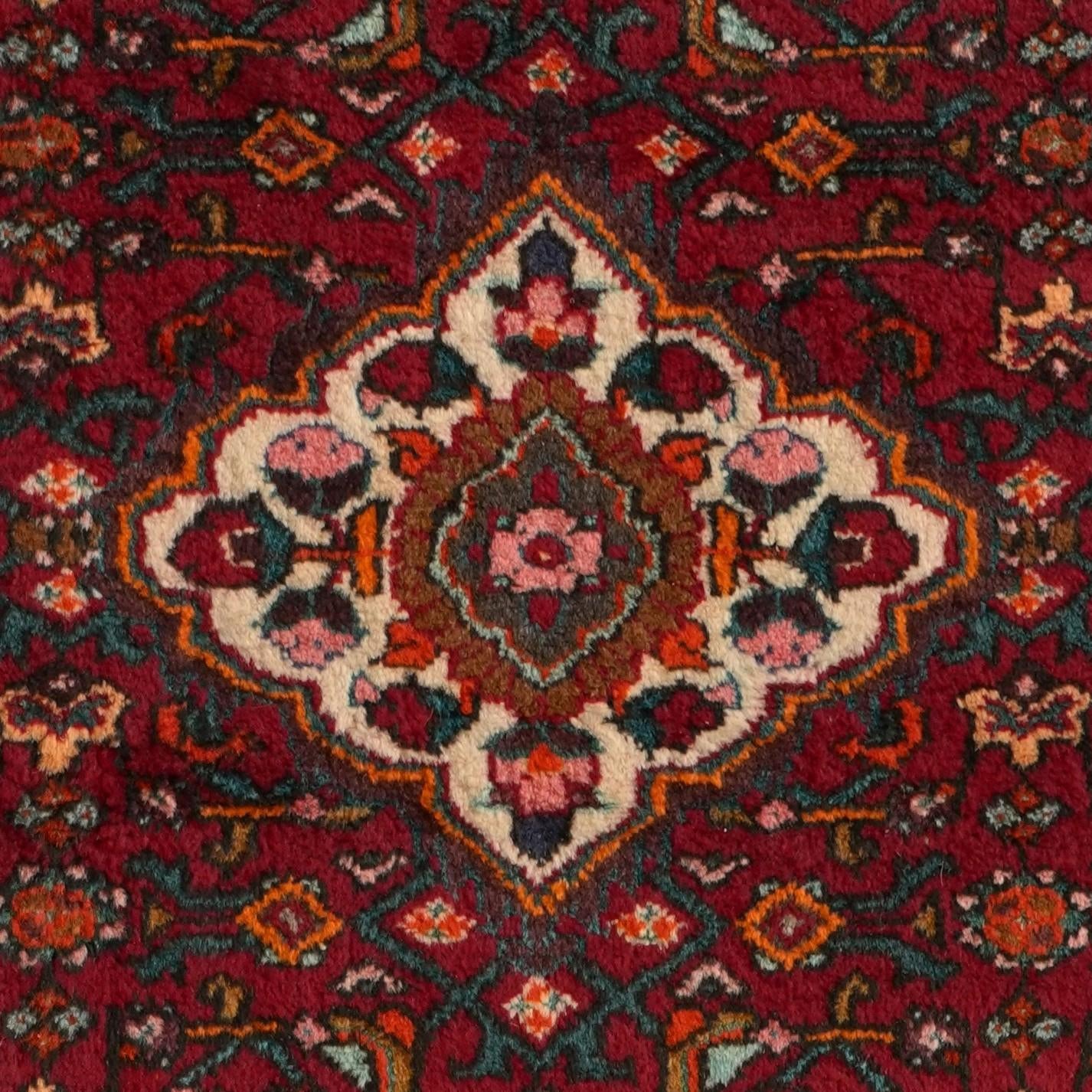 120cm x 320cm Hand Knotted Hossainabad Persian Wool Runner Rug