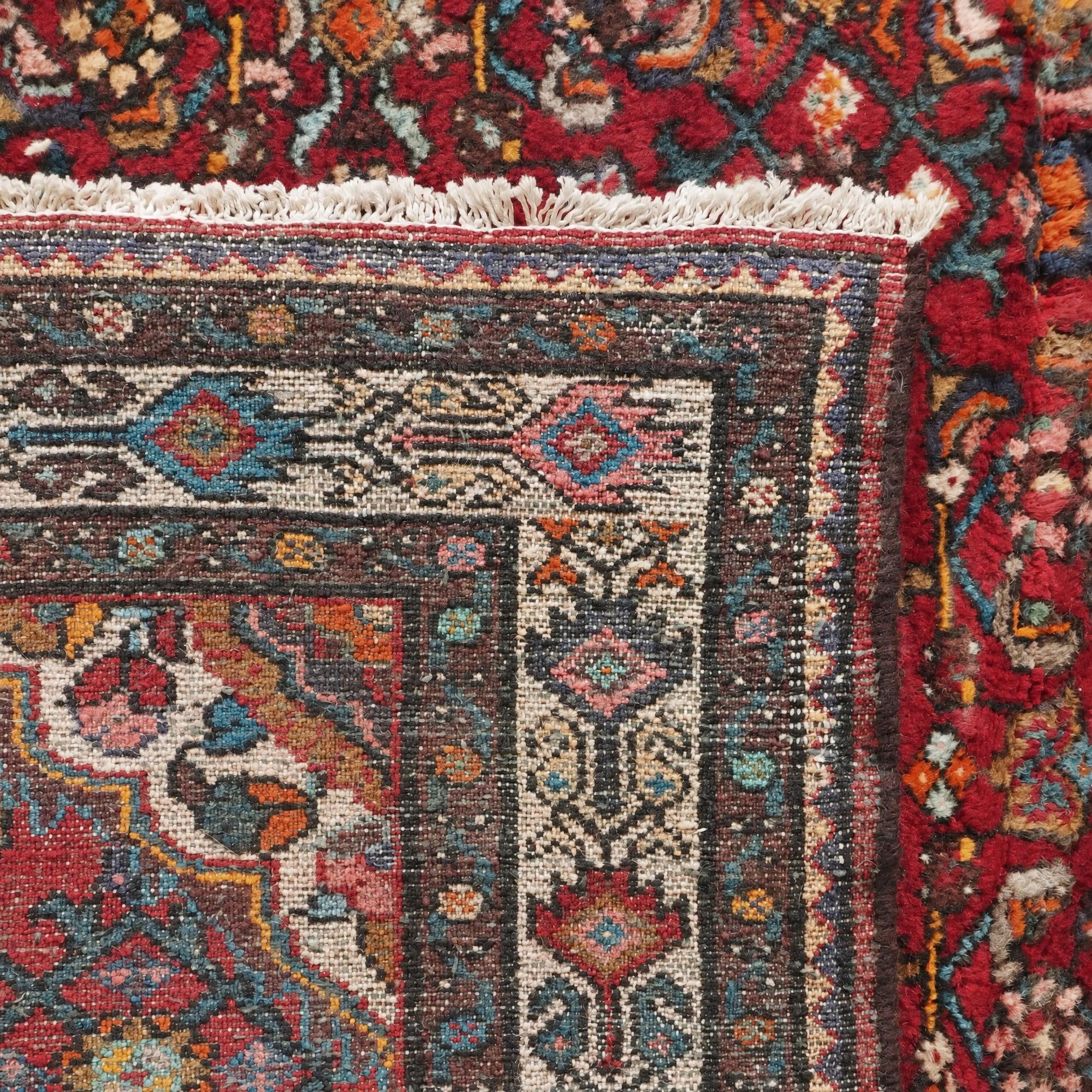 120cm x 320cm Hand Knotted Hossainabad Persian Wool Runner Rug