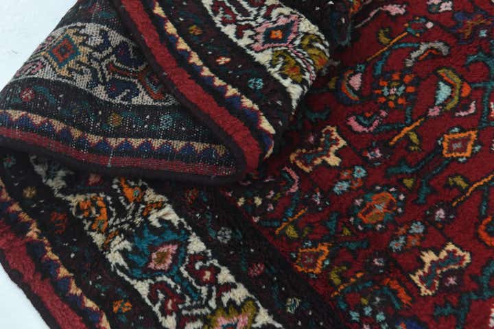 4' x 10' 5 Hand Knotted Hossainabad Persian Wool Runner Rug