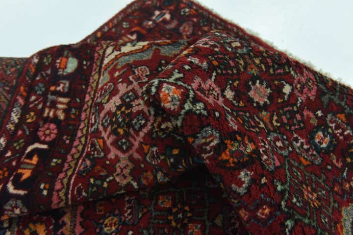 4' x 10' Hand Knotted Hossainabad Persian Wool Runner Rug