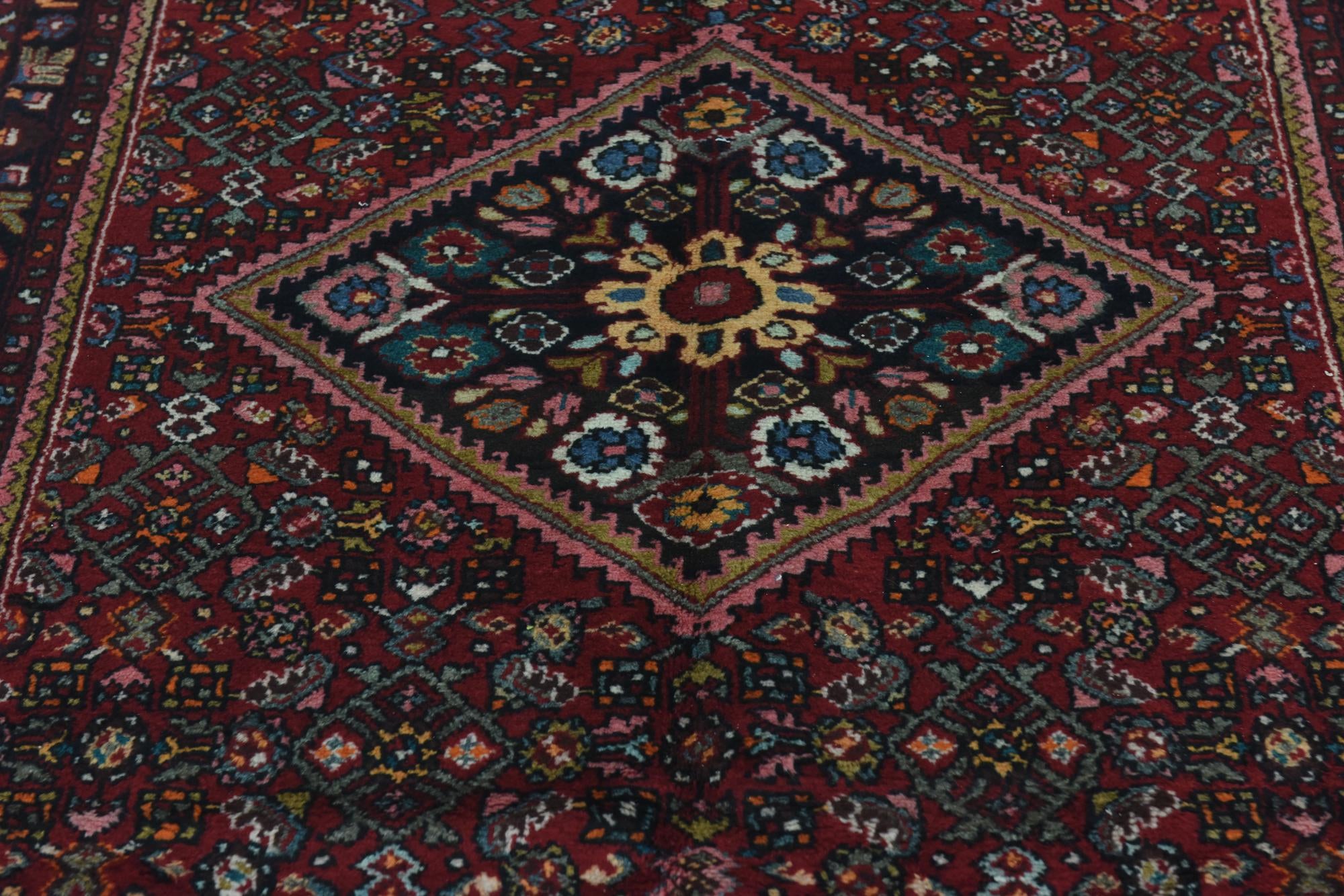 4' x 10' Hand Knotted Hossainabad Persian Wool Runner Rug