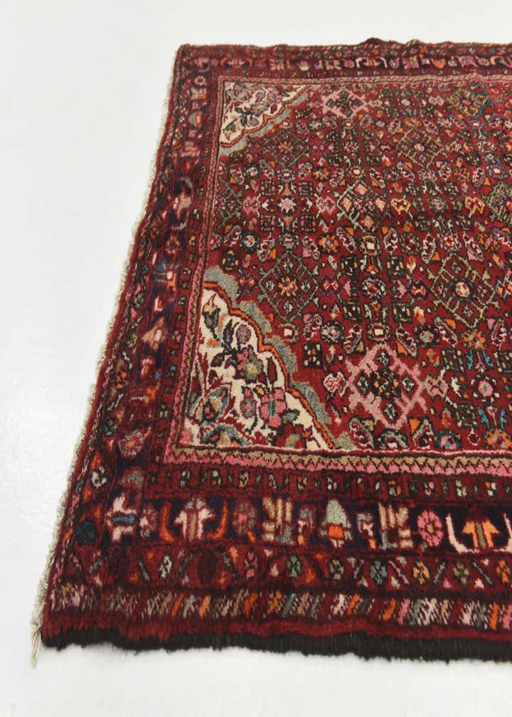 4' x 10' Hand Knotted Hossainabad Persian Wool Runner Rug