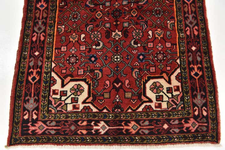3' 8 x 9' 8 Hand Knotted Hossainabad Persian Wool Runner Rug
