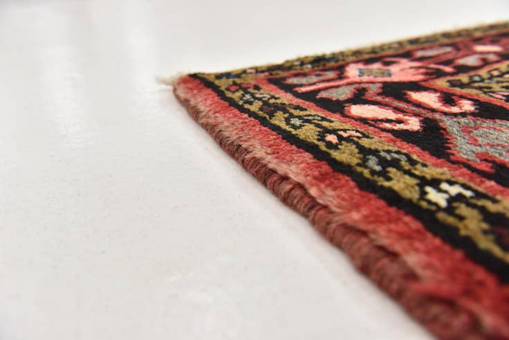 Detail image of 3' 8 x 9' 8 Hand Knotted Hossainabad Persian Wool Runner Rug