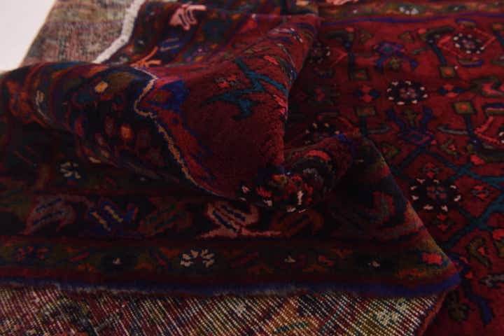 3' 10 x 9' 9 Hand Knotted Hossainabad Persian Wool Runner Rug