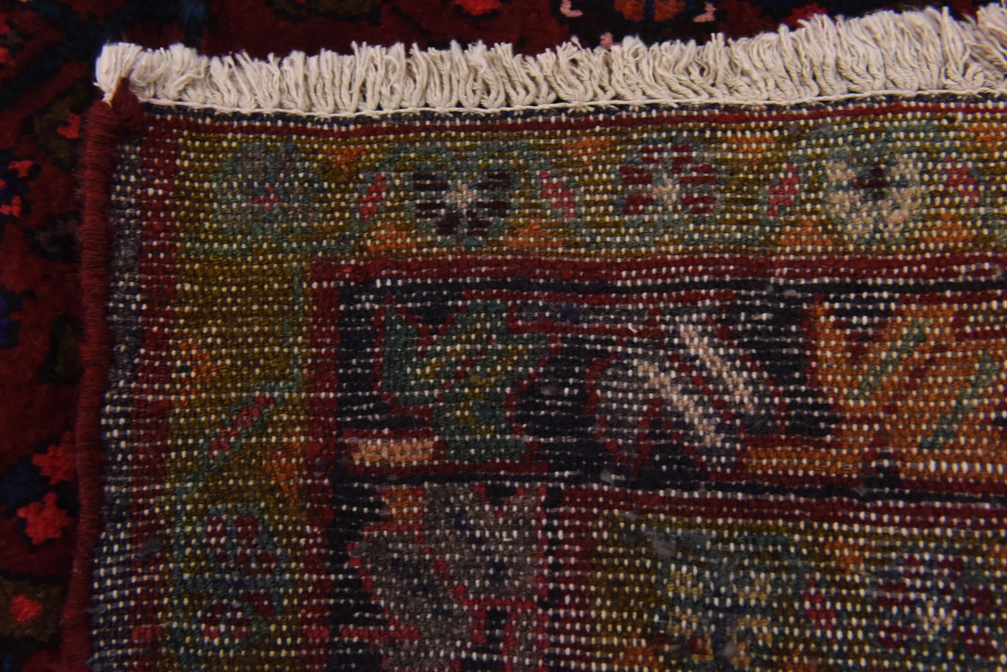 3' 10 x 9' 9 Hand Knotted Hossainabad Persian Wool Runner Rug
