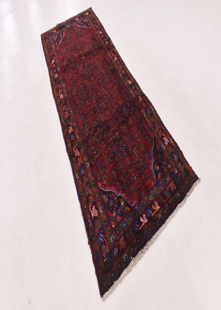 3' 10 x 9' 9 Hand Knotted Hossainabad Persian Wool Runner Rug