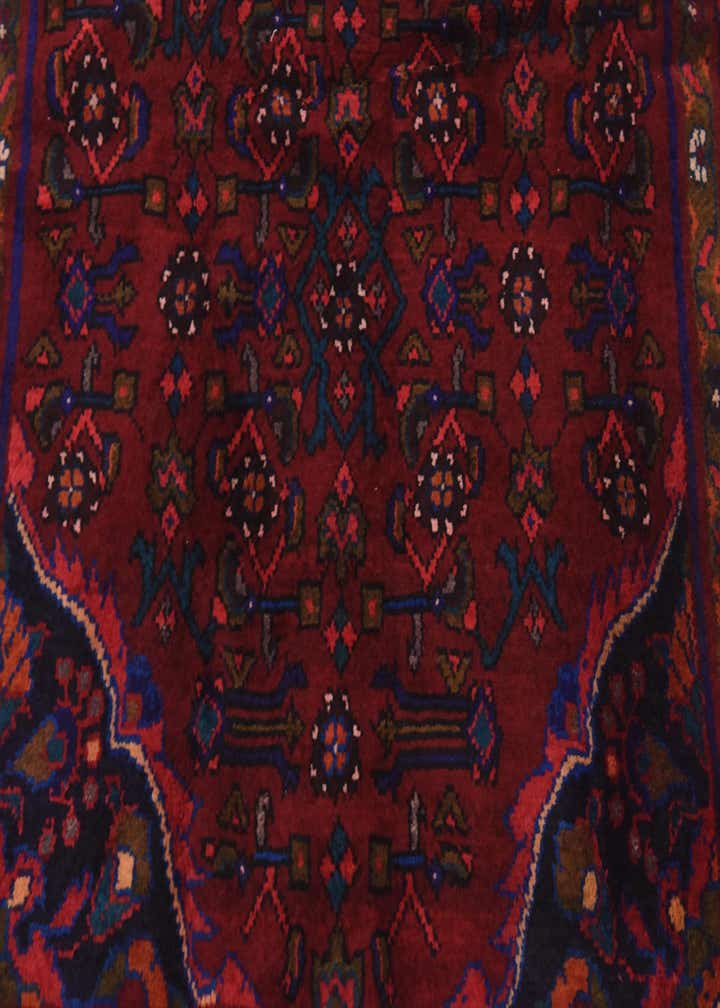 3' 10 x 9' 9 Hand Knotted Hossainabad Persian Wool Runner Rug