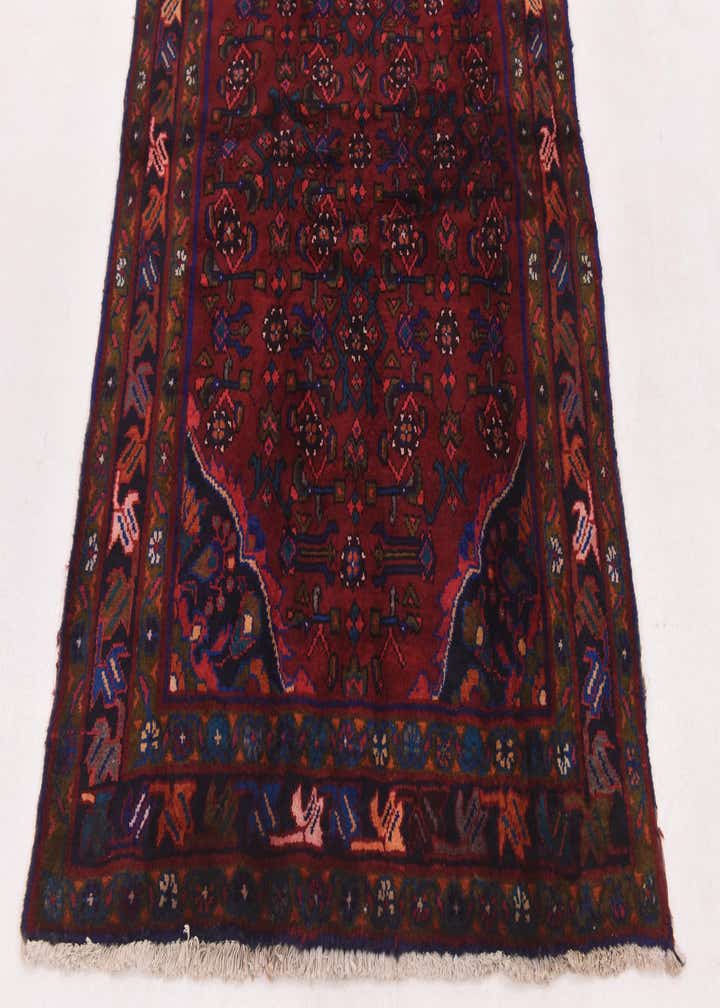 3' 10 x 9' 9 Hand Knotted Hossainabad Persian Wool Runner Rug