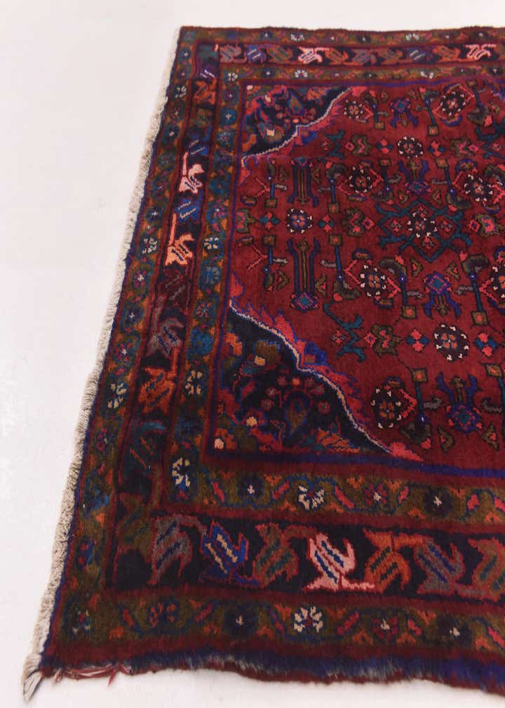 3' 10 x 9' 9 Hand Knotted Hossainabad Persian Wool Runner Rug