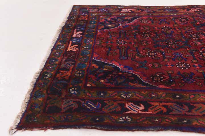 3' 10 x 9' 9 Hand Knotted Hossainabad Persian Wool Runner Rug