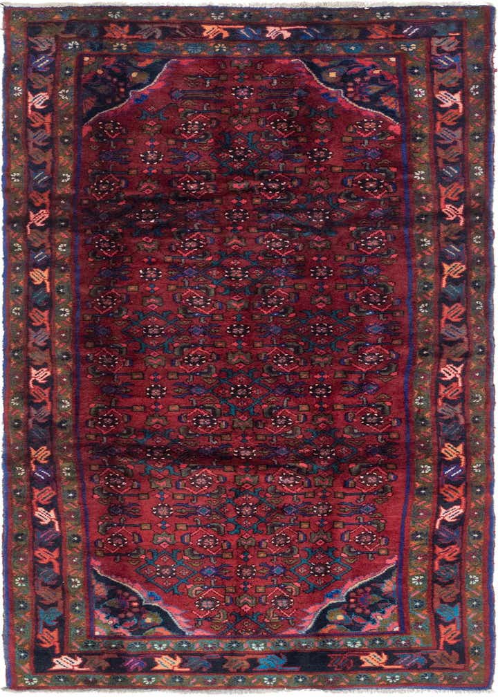 3' 10 x 9' 9 Hand Knotted Hossainabad Persian Wool Runner Rug