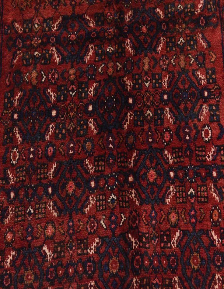 Detail image of 4' x 11'  Hand Knotted Hossainabad Persian Wool Runner Rug