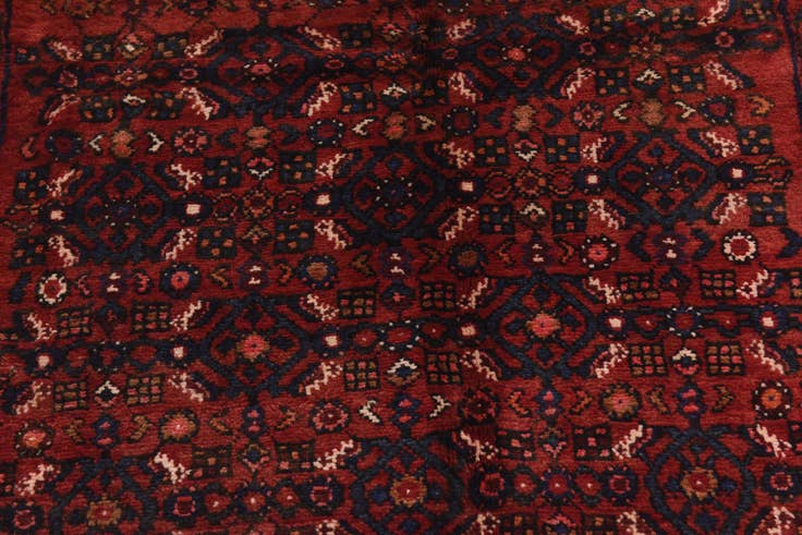 Detail image of 4' x 11' Hand Knotted Hossainabad Persian Wool Runner Rug
