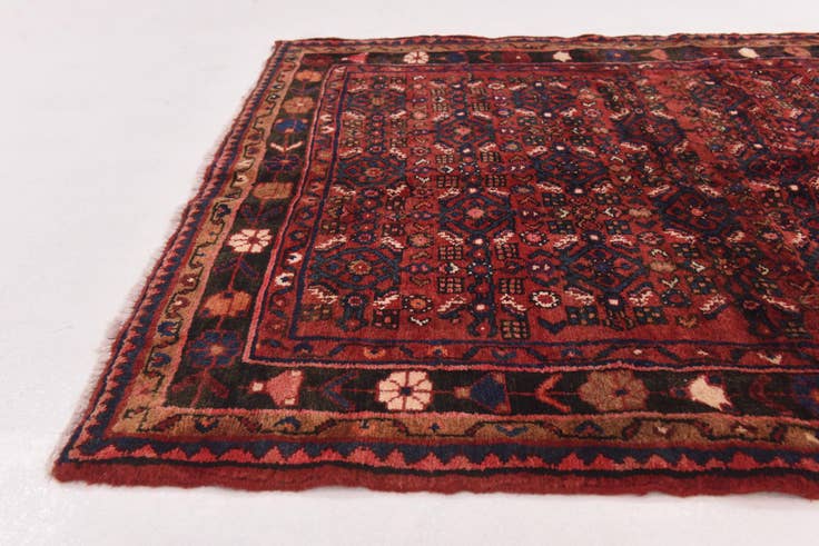 Detail image of 4' x 11' Hand Knotted Hossainabad Persian Wool Runner Rug