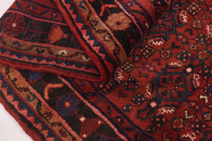 4' x 11' Hand Knotted Hossainabad Persian Wool Runner Rug