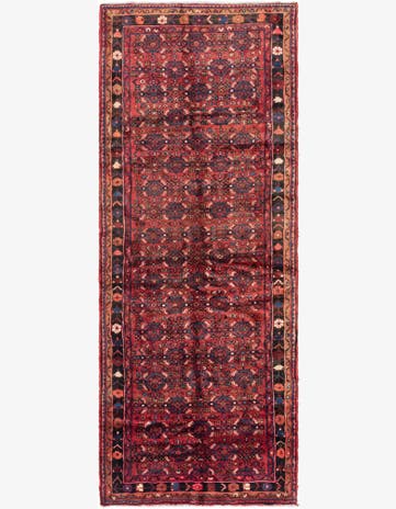 4' x 11' Hand Knotted Hossainabad Persian Wool Runner Rug