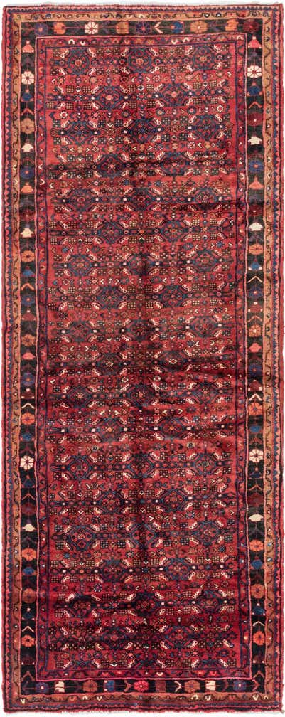 4' x 11' Hand Knotted Hossainabad Persian Wool Runner Rug