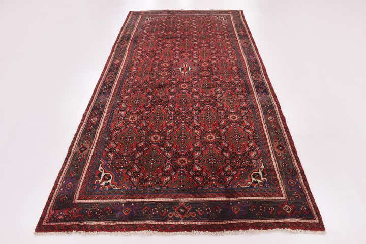 5' x 9' 6 Hand Knotted Hossainabad Persian Wool Runner Rug