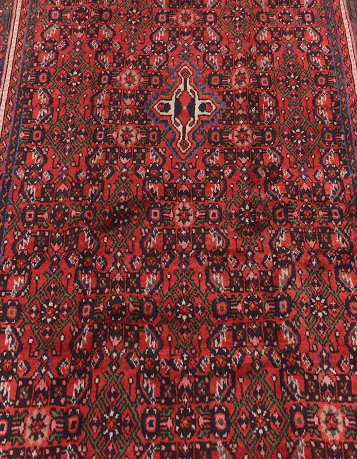 Detail image of 5' x 9' 6 Hand Knotted Hossainabad Persian Wool Runner Rug