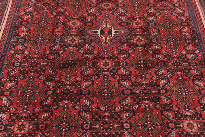 5' x 9' 6 Hand Knotted Hossainabad Persian Wool Runner Rug