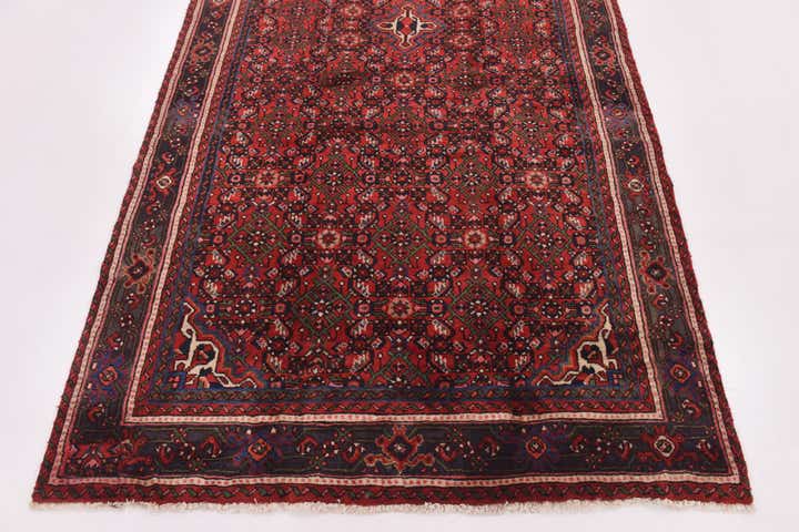 5' x 9' 6 Hand Knotted Hossainabad Persian Wool Runner Rug