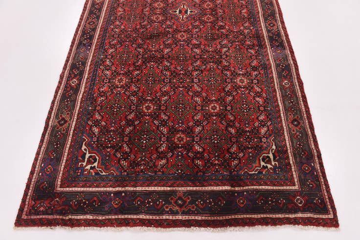 Detail image of 5' x 9' 6 Hand Knotted Hossainabad Persian Wool Runner Rug