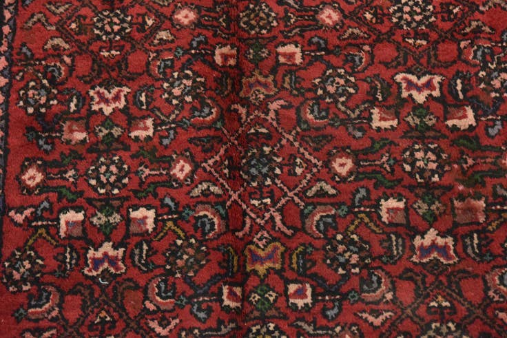 Detail image of 3' 8 x 10' 2 Hand Knotted Hossainabad Persian Wool Runner Rug