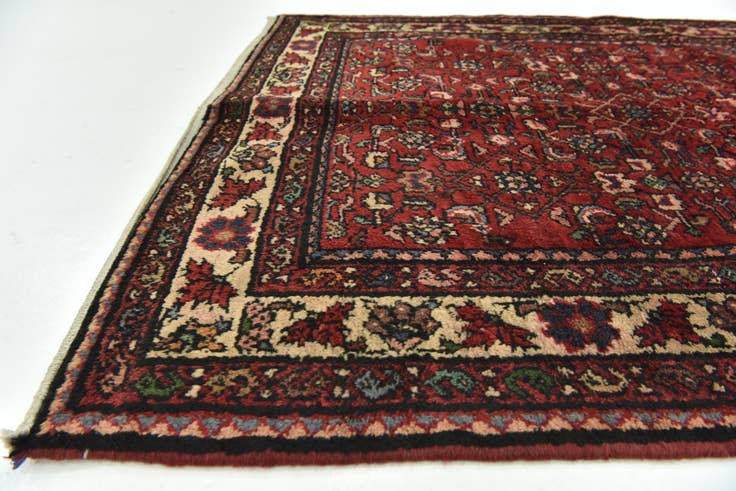 Detail image of 3' 8 x 10' 2 Hand Knotted Hossainabad Persian Wool Runner Rug