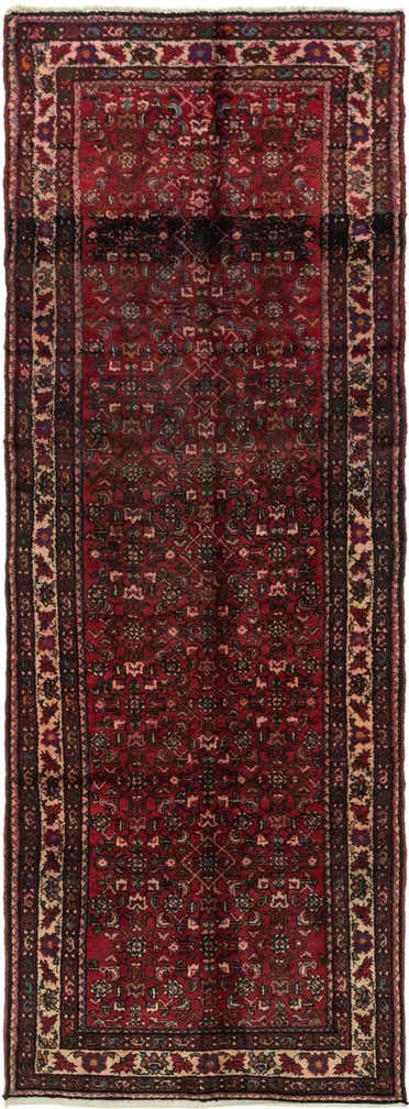 3' 8 x 10' 2 Hand Knotted Hossainabad Persian Wool Runner Rug