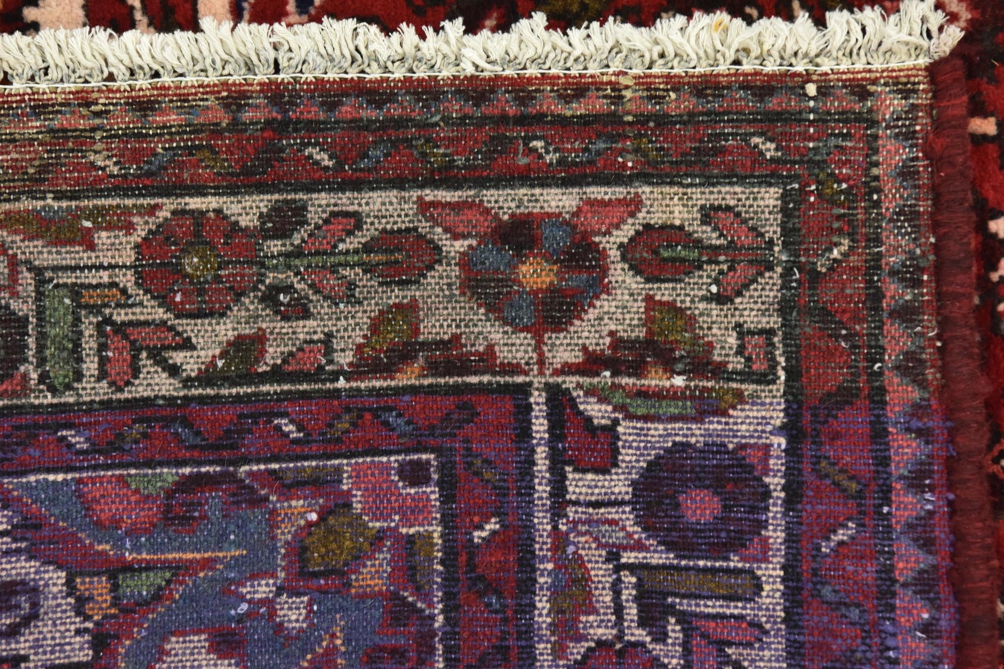 105cm x 315cm Hand Knotted Hossainabad Persian Wool Runner Rug