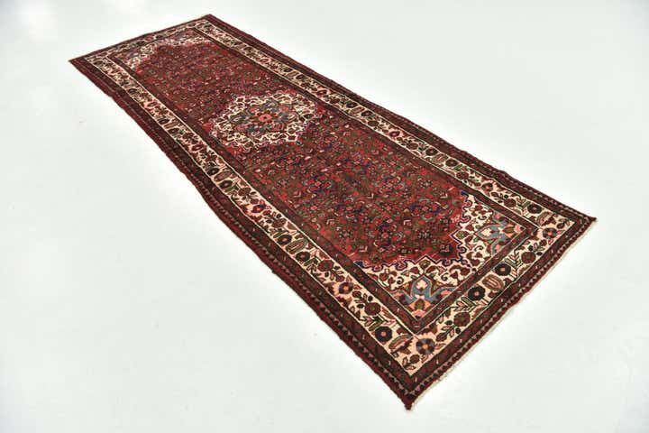 3' 6 x 10' 4 Hand Knotted Hossainabad Persian Wool Runner Rug