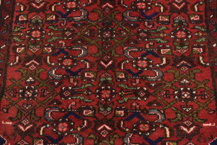 Detail image of 3' 6 x 10' 4 Hand Knotted Hossainabad Persian Wool Runner Rug