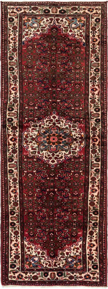 3' 6 x 10' 4 Hand Knotted Hossainabad Persian Wool Runner Rug