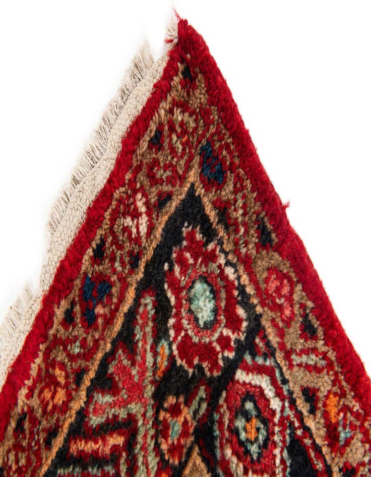 Detail image of 3' 10 x 12' 1  Hand Knotted Hossainabad Persian Wool Runner Rug