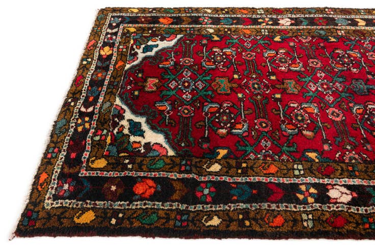 Detail image of 3' 6 x 13' 2 Hand Knotted Hossainabad Persian Wool Runner Rug