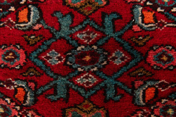Detail image of 3' 6 x 13' 2 Hand Knotted Hossainabad Persian Wool Runner Rug